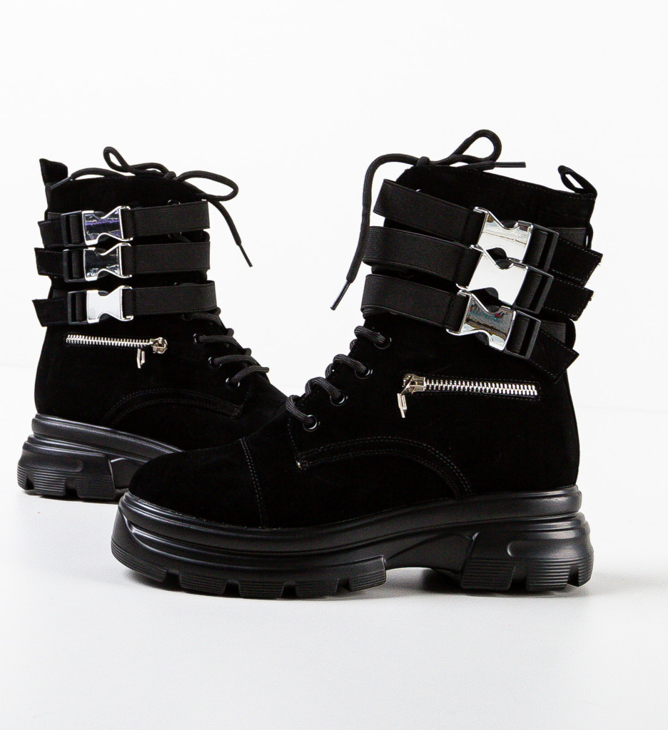 Ghete Dama Negre Elegante - Confort & Stil - imagine 7