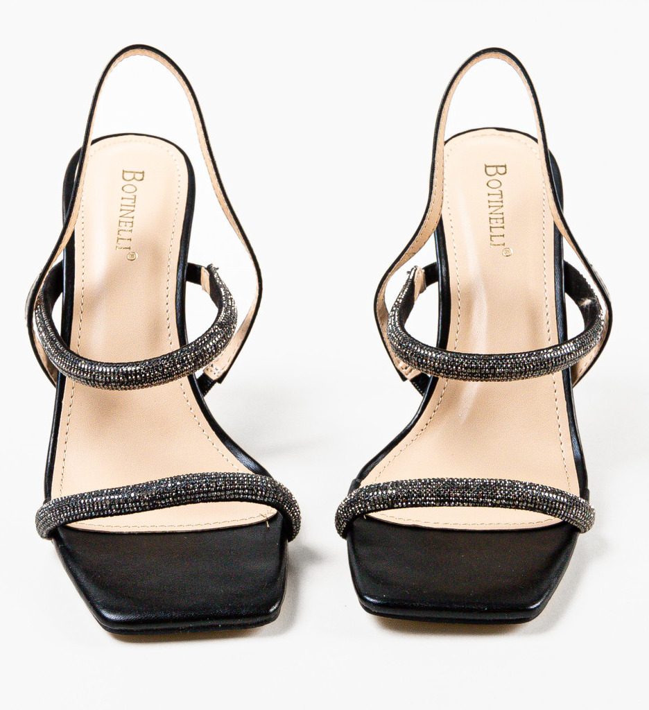 Sandale Myas cu Toc Elegante Negre - imagine 4