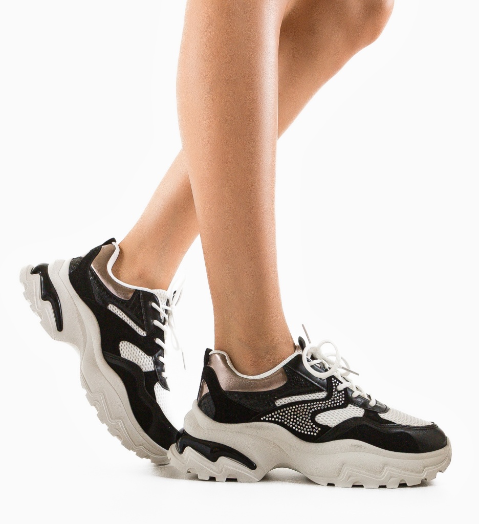 Sneakers Dama Leonarda Negri - Confort și Stil - imagine 2