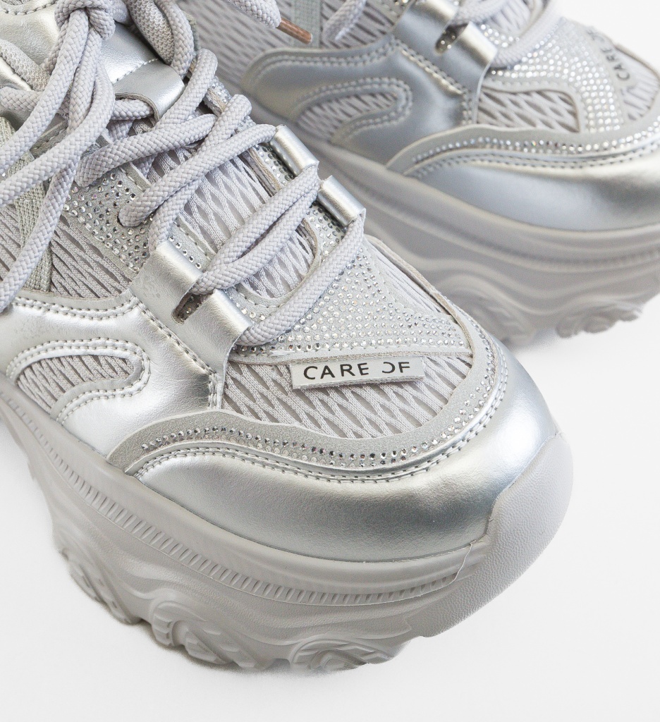 Sneakers Dama Careof Argintii - Stil și Confort - imagine 5