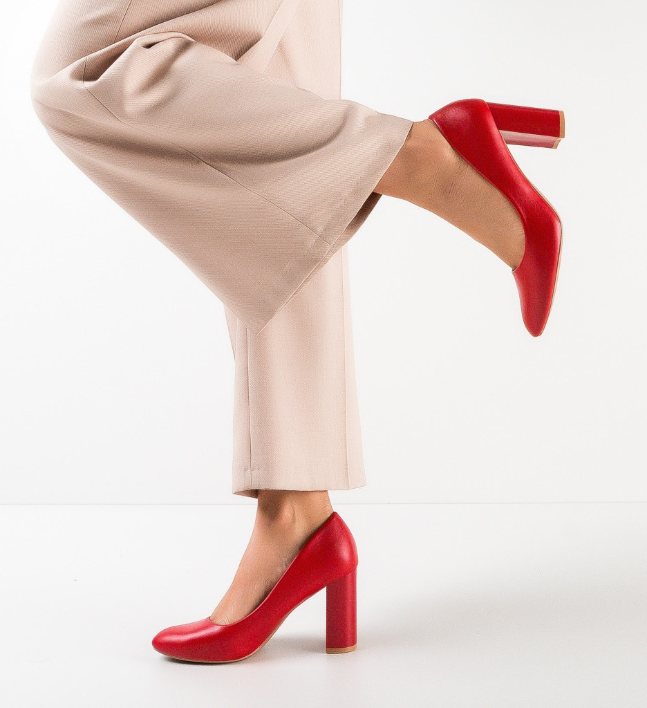 Pantofi Buxton Rosii Eleganți cu Toc Înalt - imagine 3