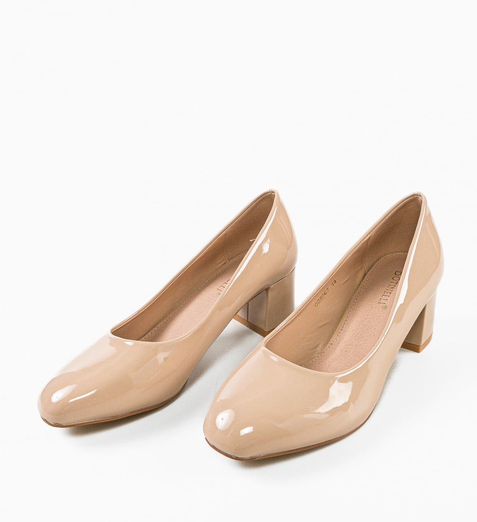 Pantofi Hess Bej Eleganți cu Toc - Stil Refined - imagine 6