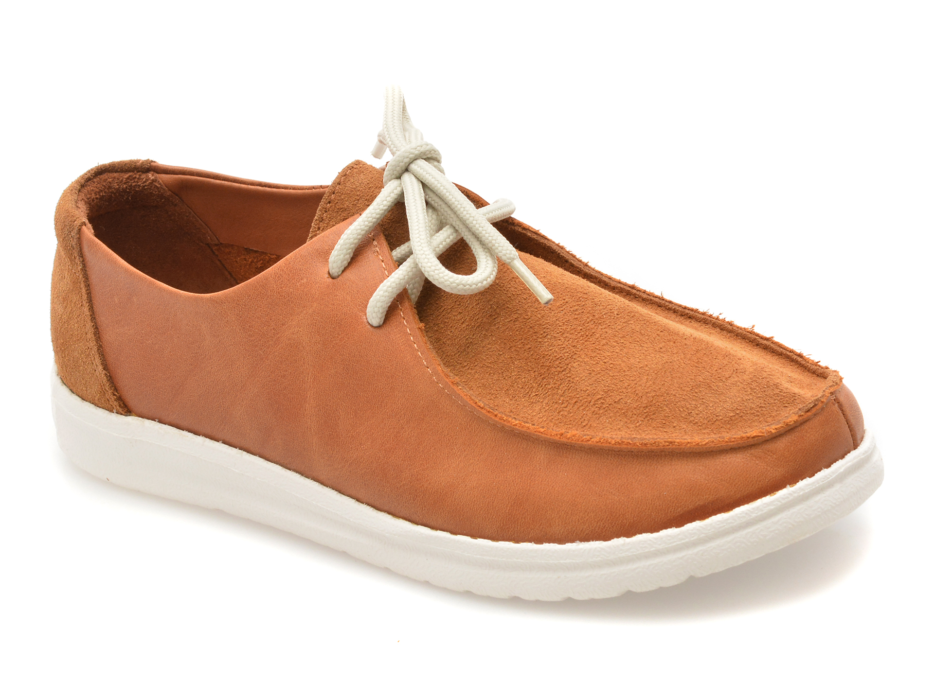 Mocasini Gold Deer maro piele naturală eleganți
