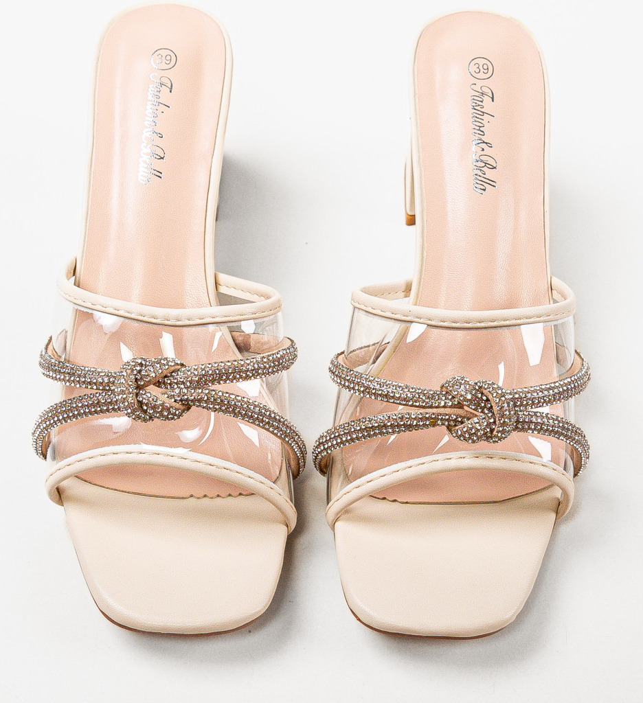 Sandale cu Toc Shantanu Bej | Elegante si Confortabile - imagine 6