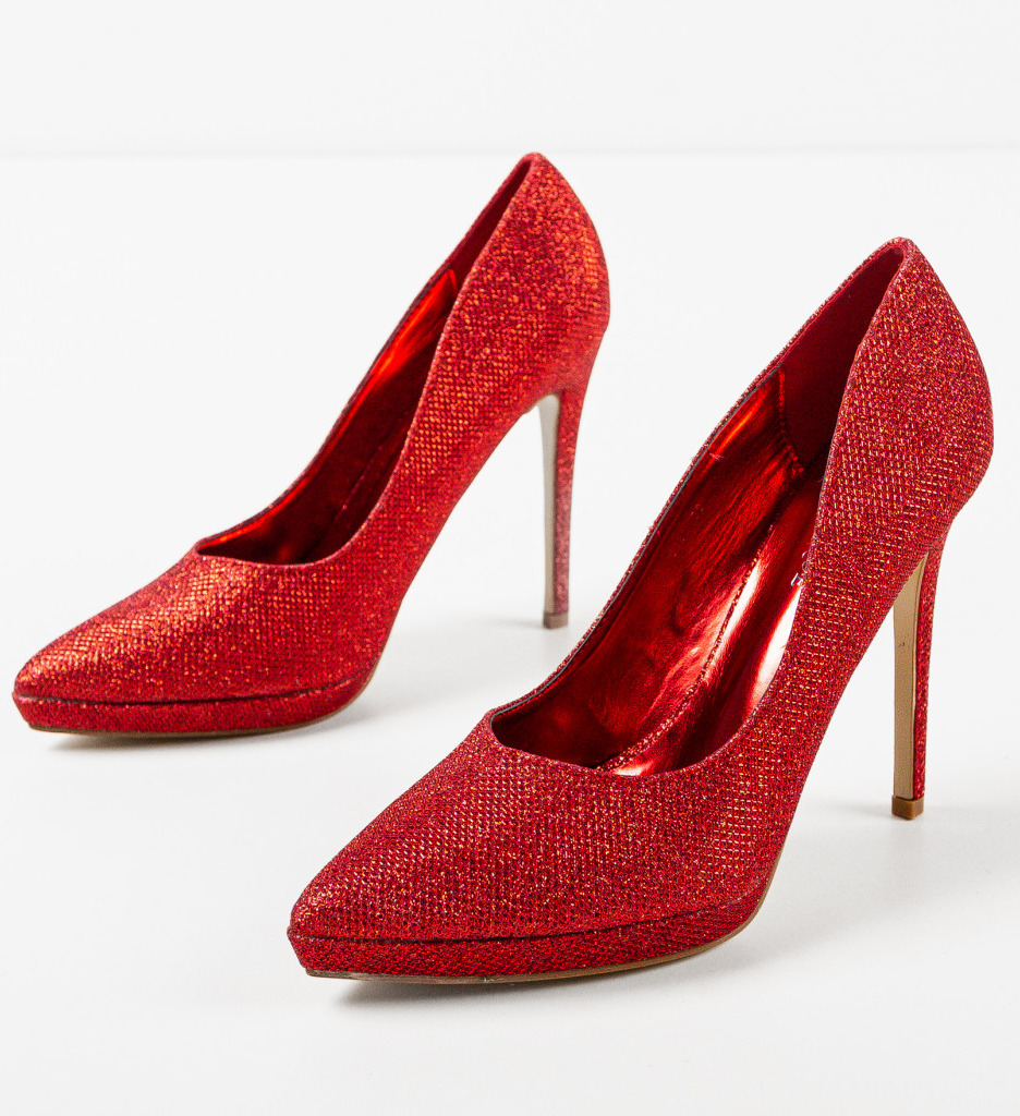 Pantofi Burton Rosii Eleganți cu Toc - Stil Refined - imagine 5