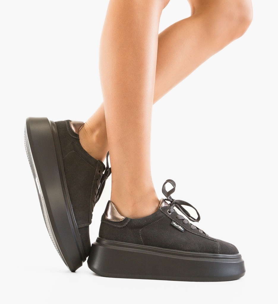Sneakers Dama Kamin Gri - Confort și Stil - imagine 4