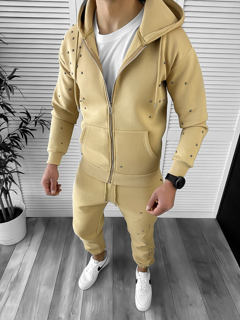 Trening Barbati Slim Fit Mustar 100% Bumbac Premium