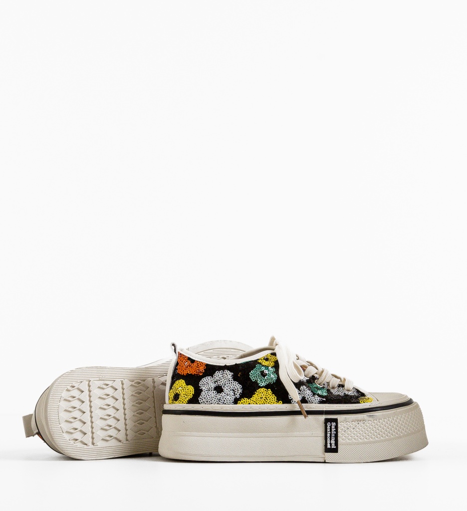 Sneakers Dama Paieta Negri | Stil Sport Eleganta - imagine 5