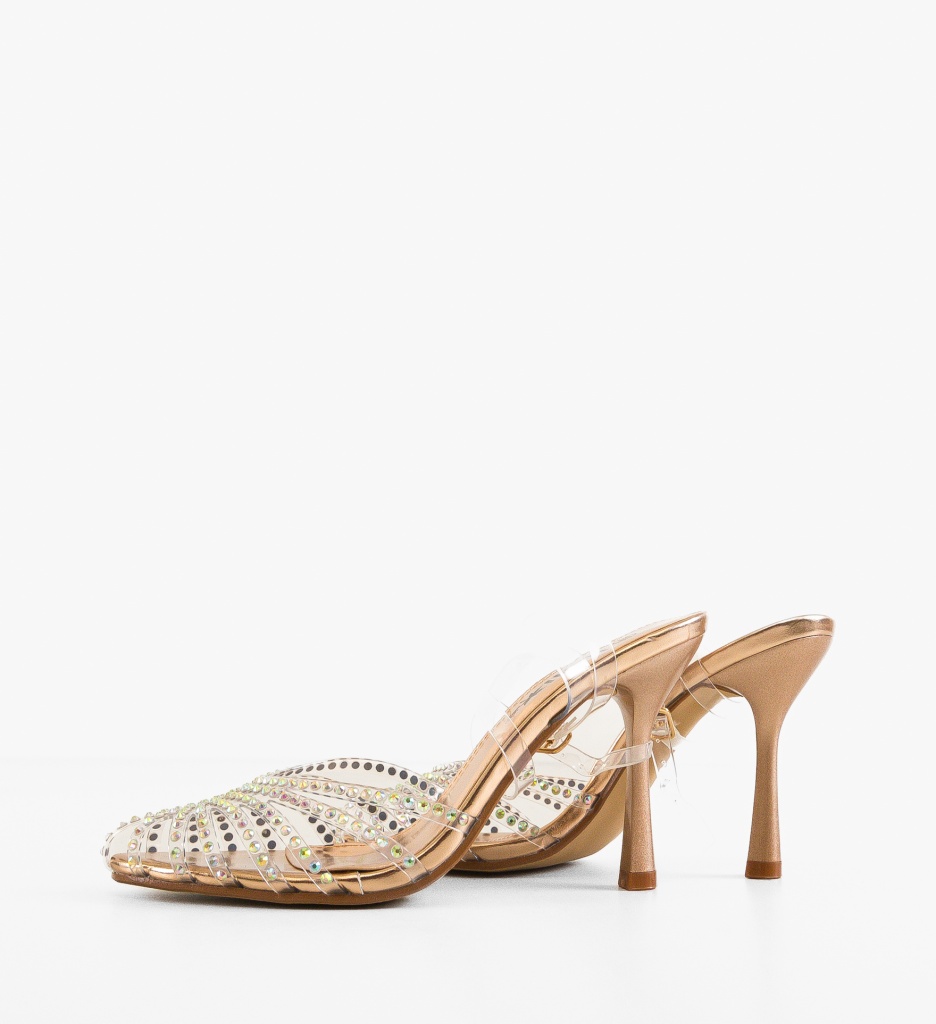 Pantofi cu Toc Myndre Aurii | Eleganți - imagine 4