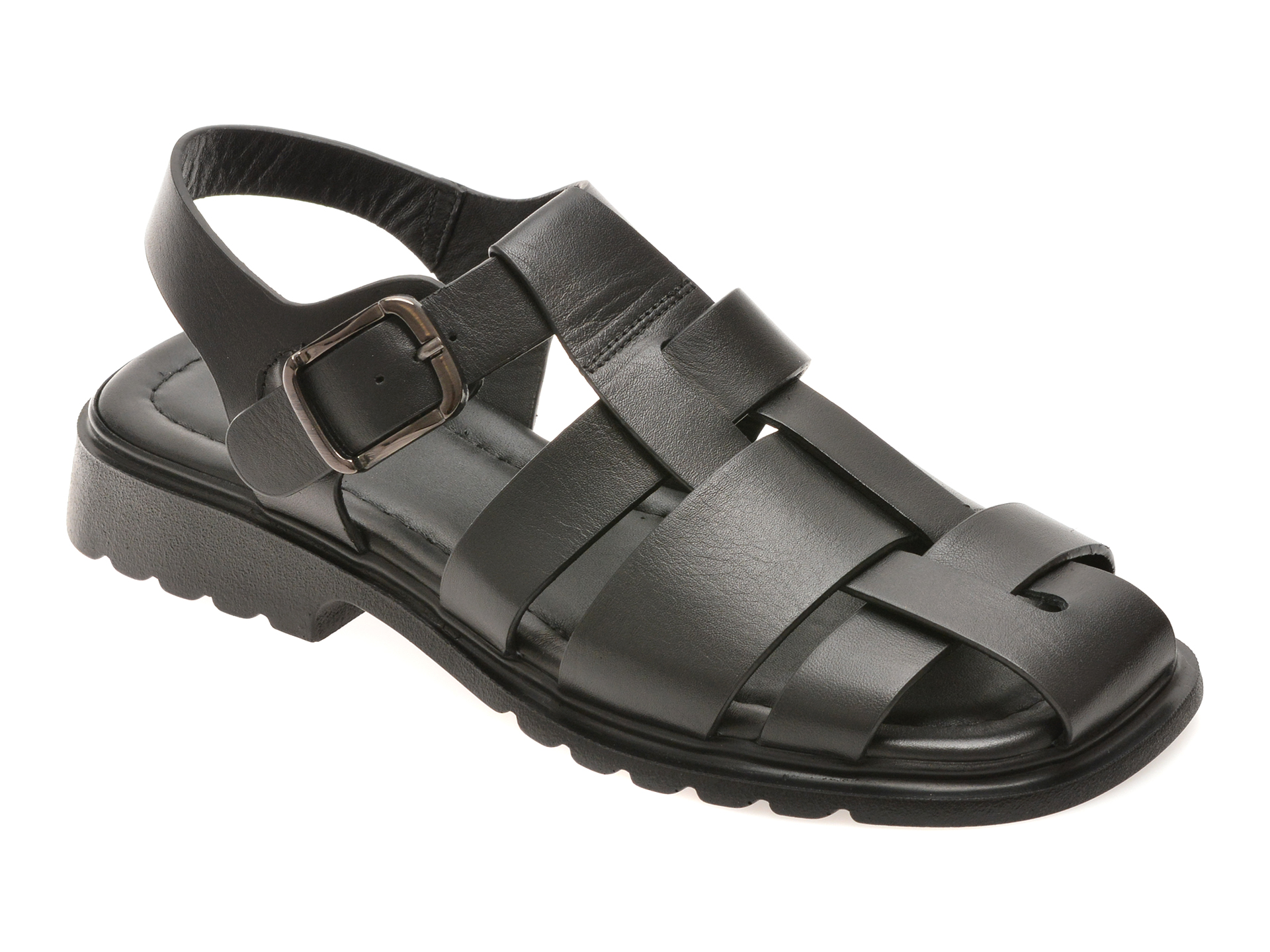 Sandale EPICA negre din piele naturală