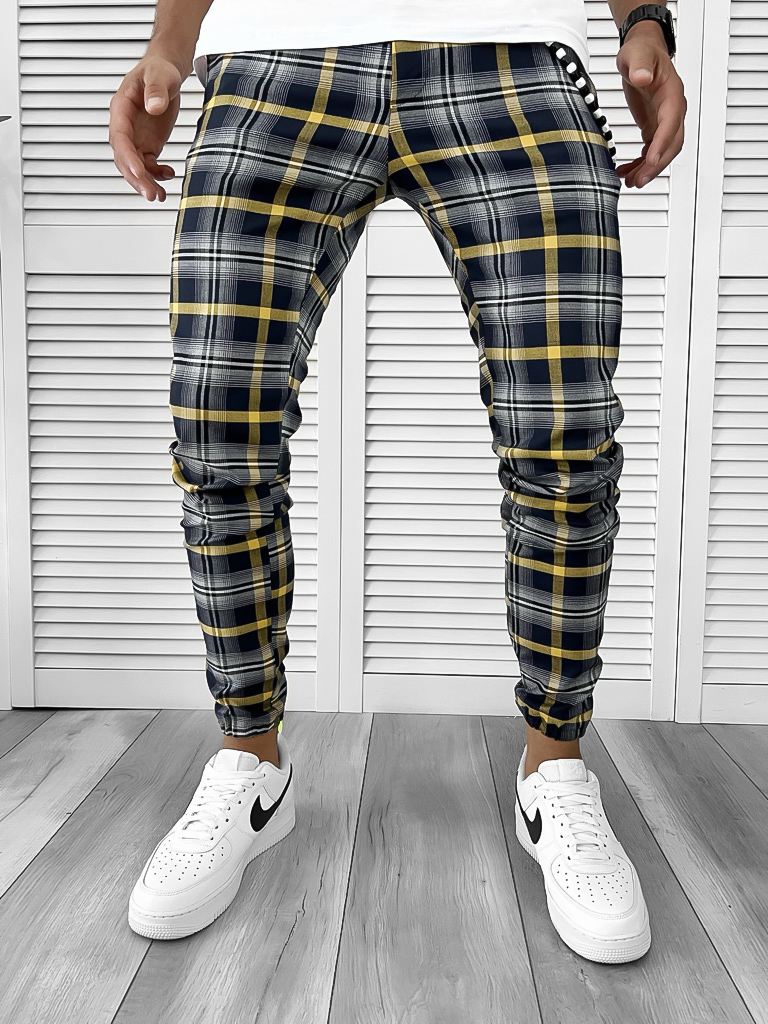 Pantaloni Bărbați Casual în Carouri - Stil Urban