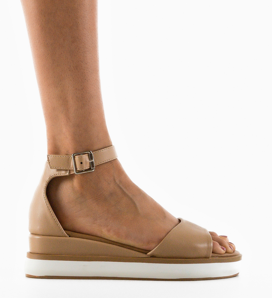 Sandale Platforma Dama Volos Bej | Stil si Confort - imagine 4