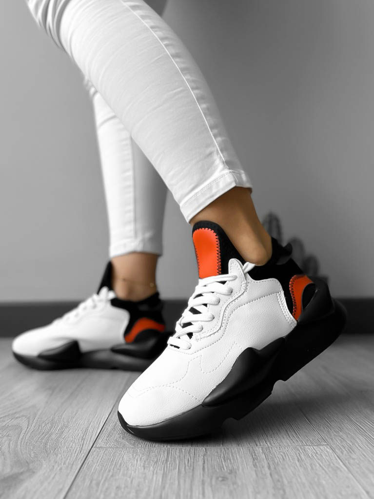 Adidasi Dama Albi cu Maro H9 | Confort si Stil