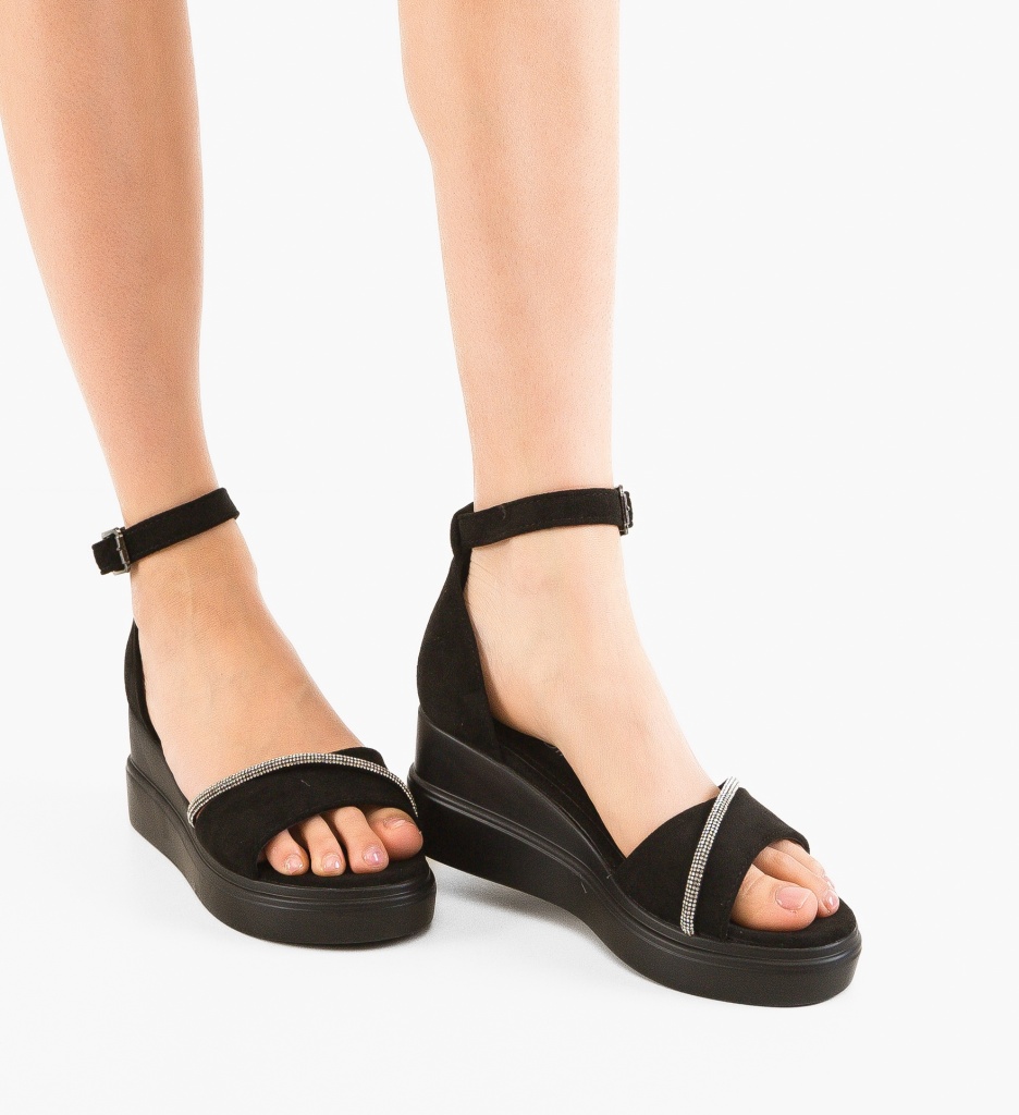 Sandale Dama Holt Negre | Eleganță și Confort