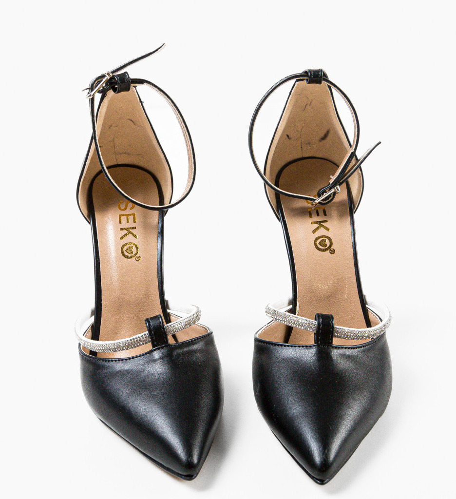 Pantofi Dama Chapman cu Toc | Eleganță Negru - imagine 5