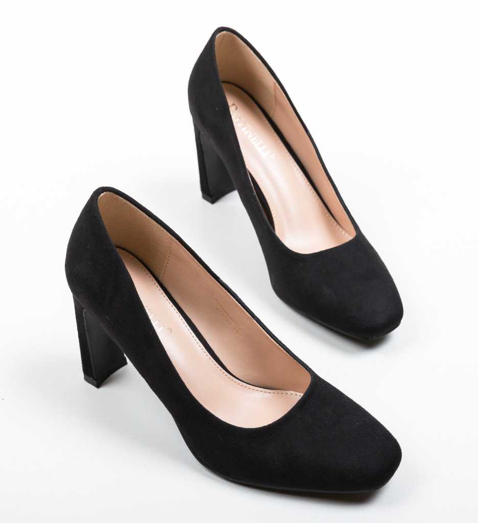 Pantofi Jolo Negri Eleganți cu Toc - imagine 6