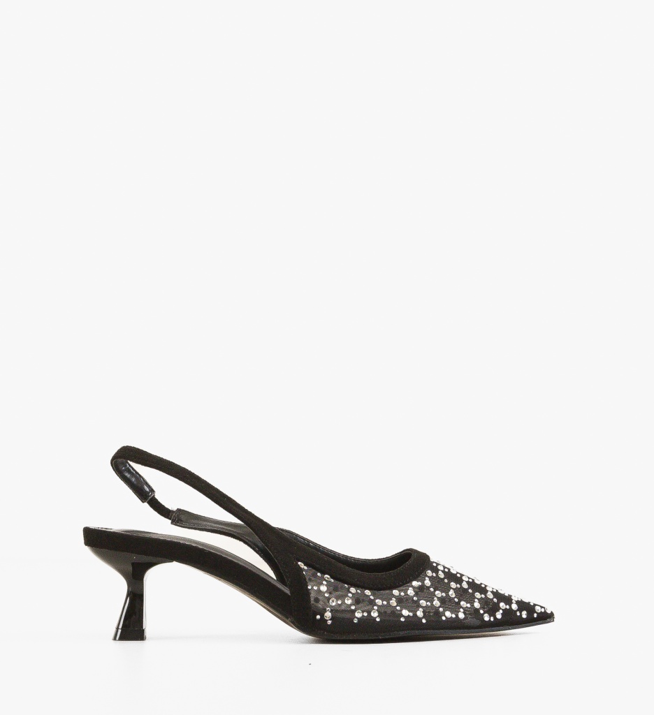 Pantofi Evan Negri Eleganți cu Toc Înalt - imagine 7
