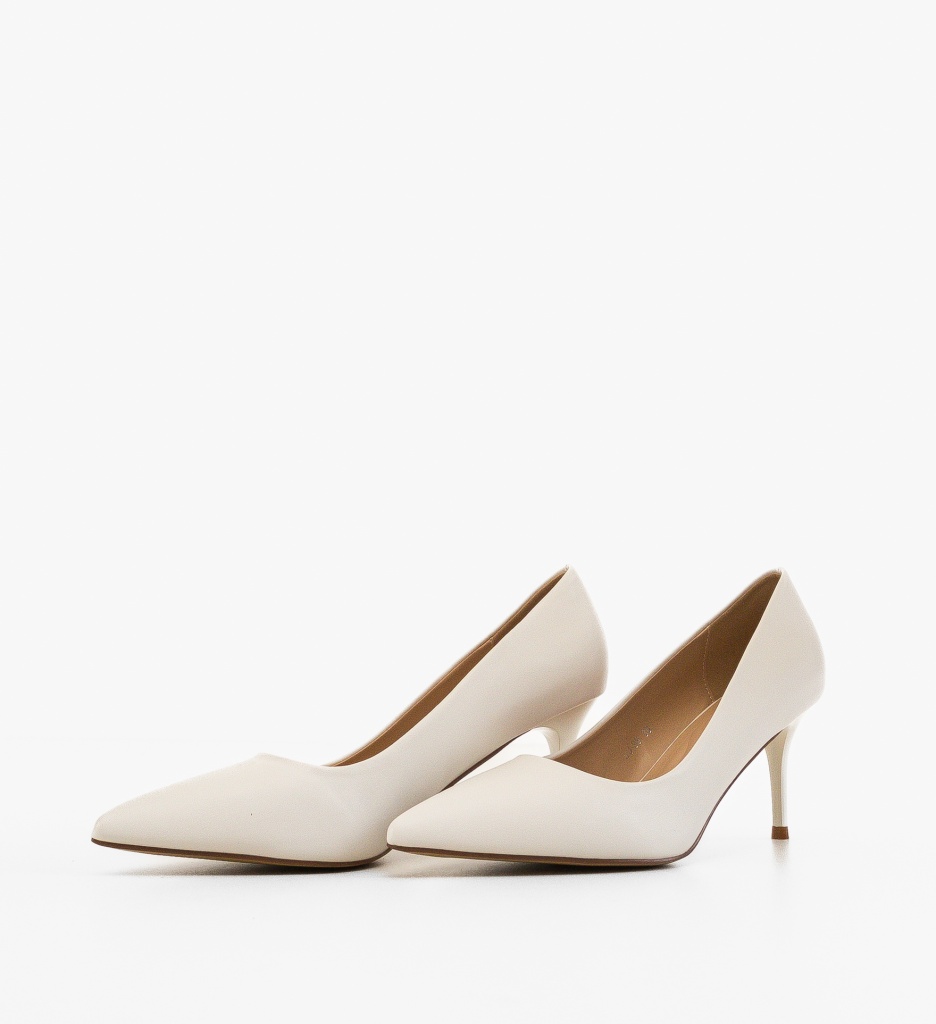 Pantofi Stiletto Dama Adra Albi Eleganți - imagine 2