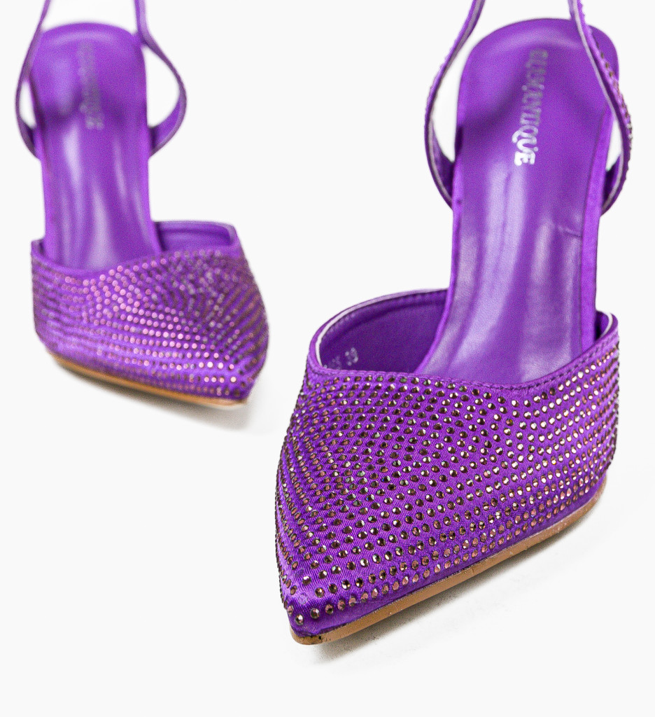 Pantofi cu Toc Mov Eleganți pentru Femei - imagine 4
