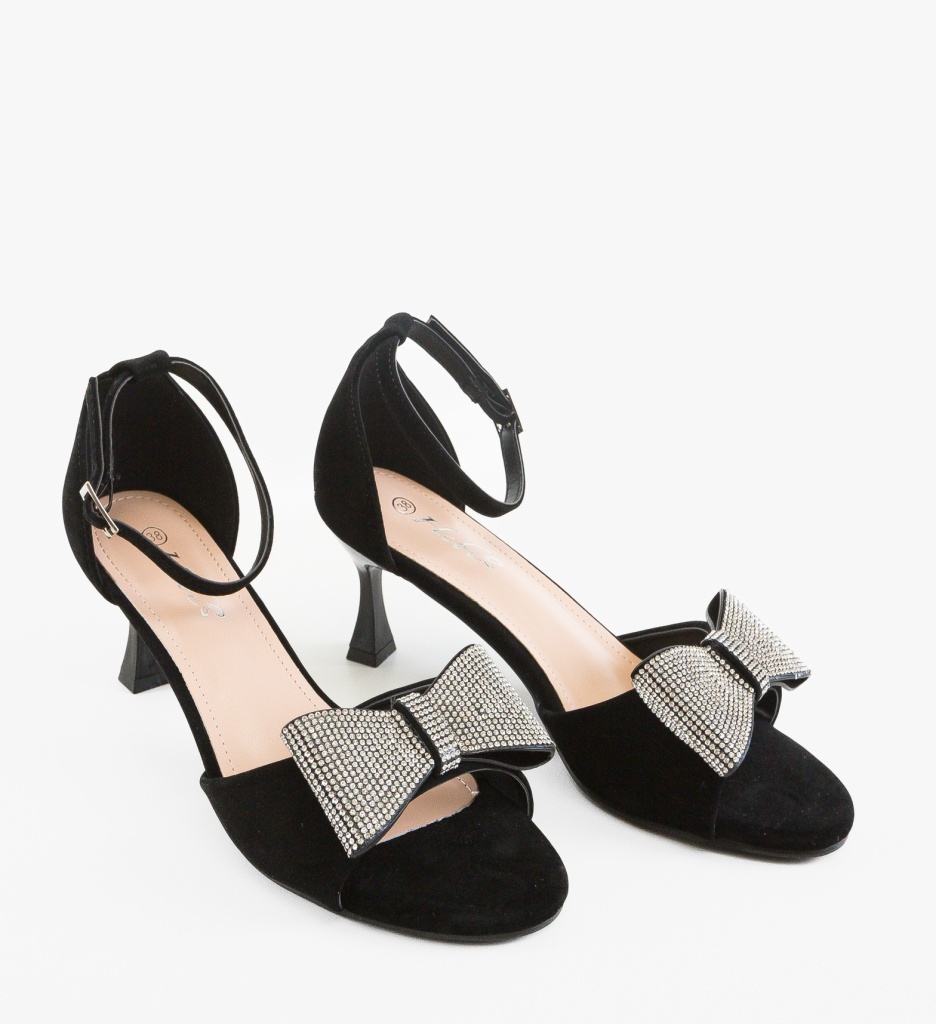 Sandale Dama Rajun Negre Elegante cu Toc - imagine 5