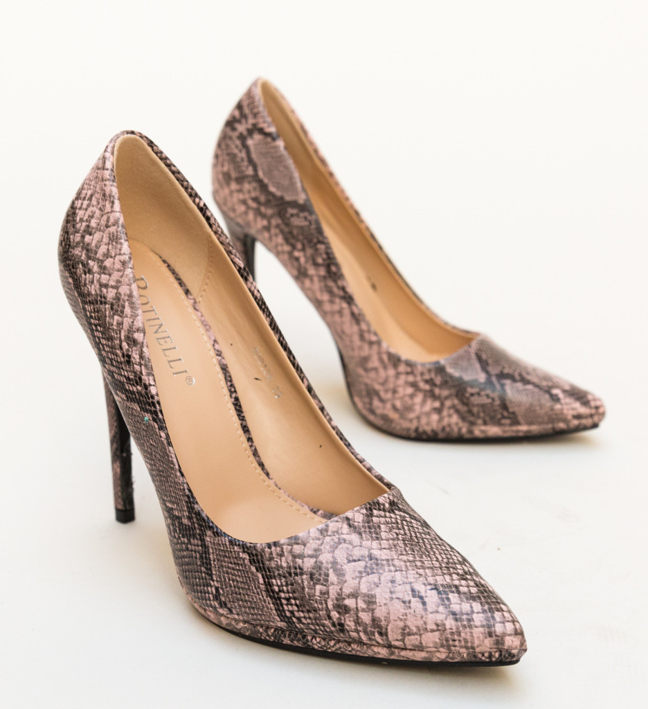 Pantofi Eylin Roz cu Toc Eleganți - imagine 4
