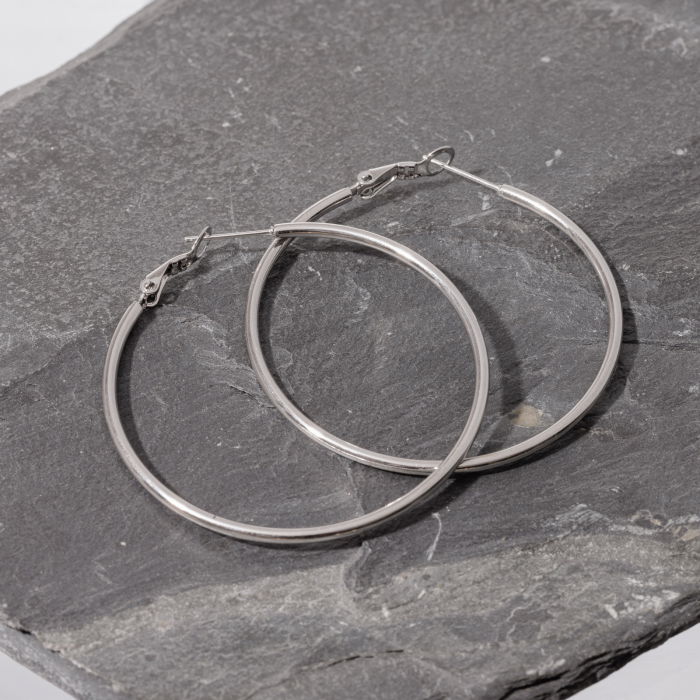 Cercei Creole Argintii Shopika 6cm - Eleganță Durabilă