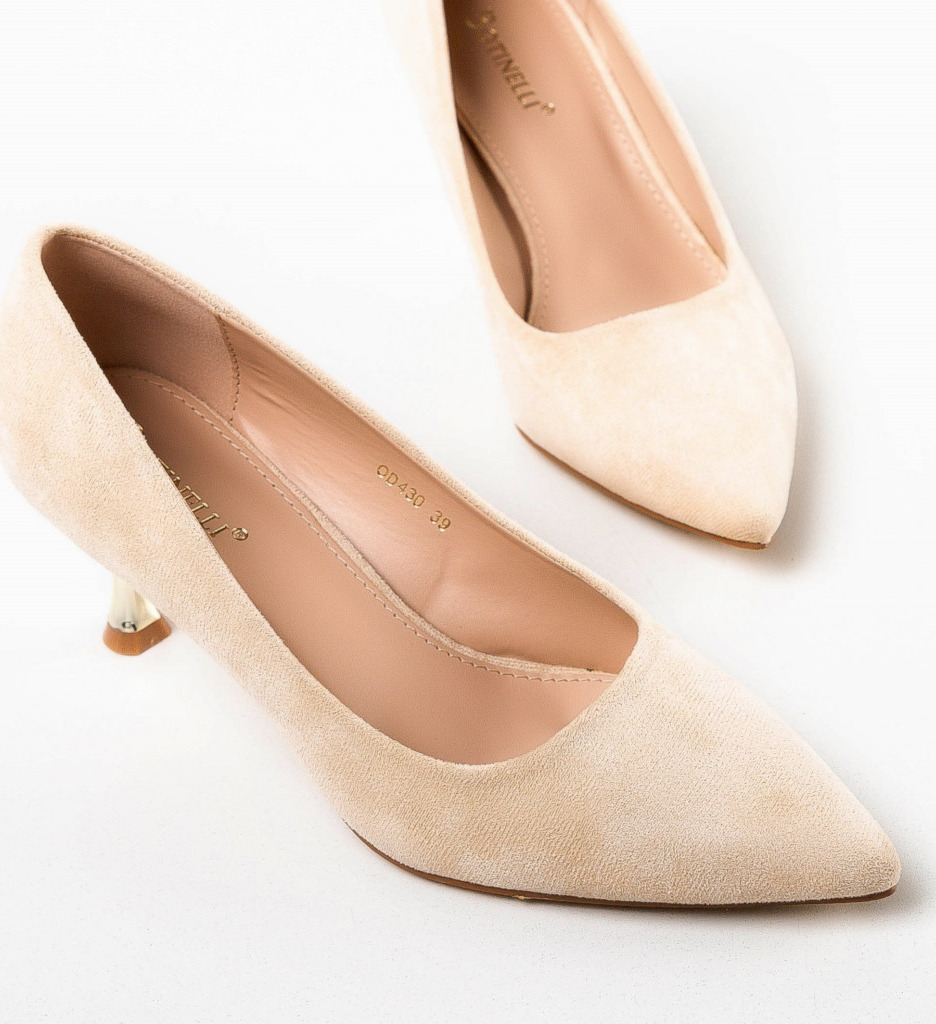 Pantofi dama Trois Bej cu toc - Eleganță și Stil - imagine 8