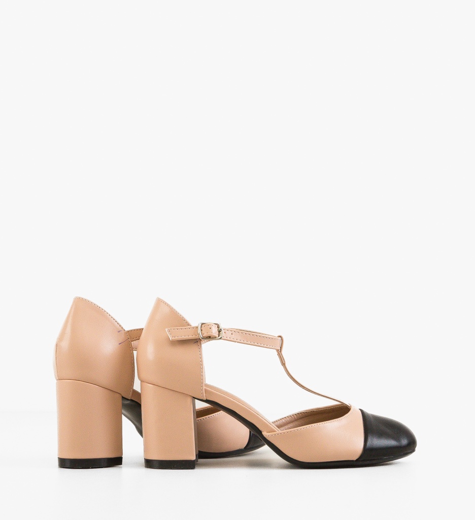Pantofi cu toc Ambe Bej eleganți - imagine 3