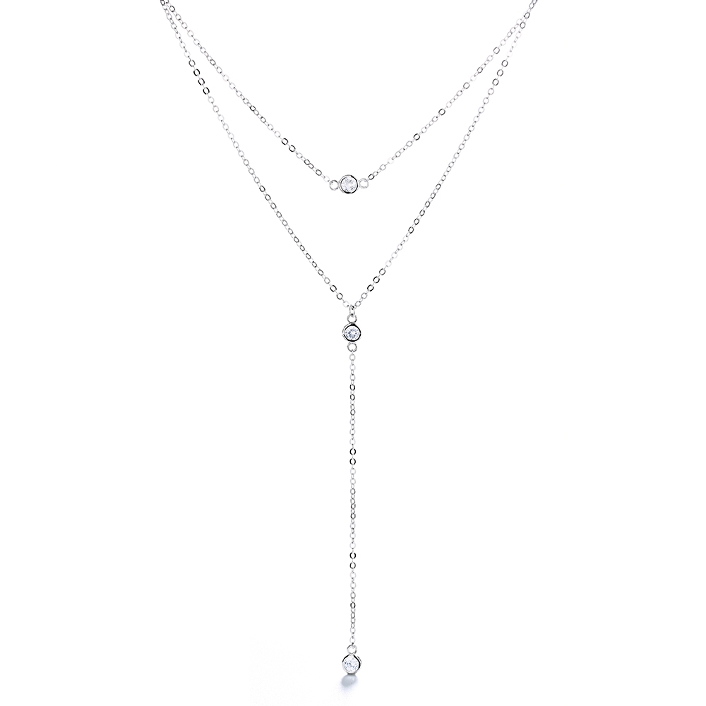 Lantisor argint 925 cu zirconiu, placat rodiu, Haifeng