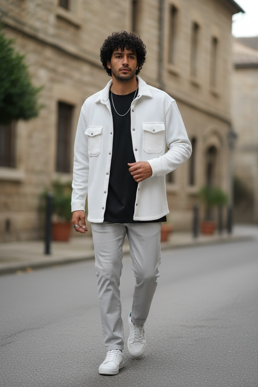 Camașă Bărbați Casual Albă Slim Fit | Stil Modern - imagine 2