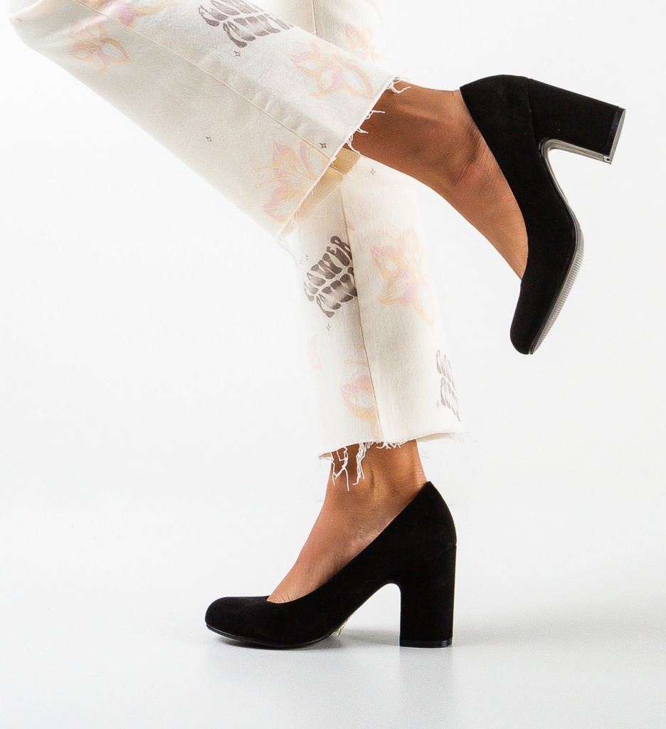 Pantofi Lenno Negri cu Toc Elegant - imagine 5