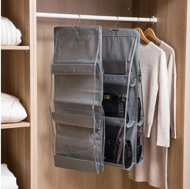 Organizator Haine și Genti, 6 Compartimente, Gri - imagine 5