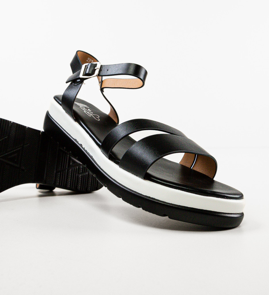 Sandale Rosie Negre Elegante - Confort și Stil - imagine 5