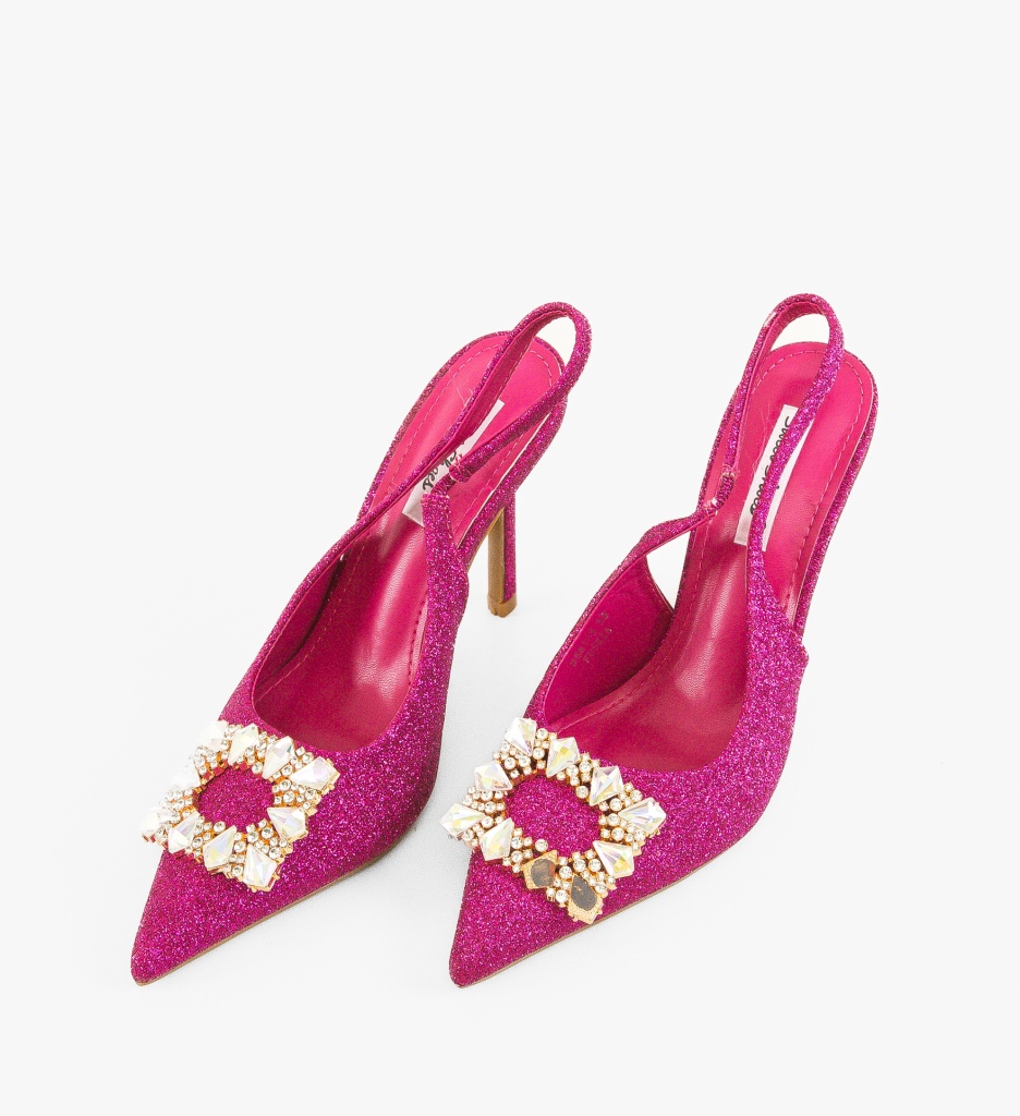 Pantofi Toc Fuchsia Eleganți - imagine 5