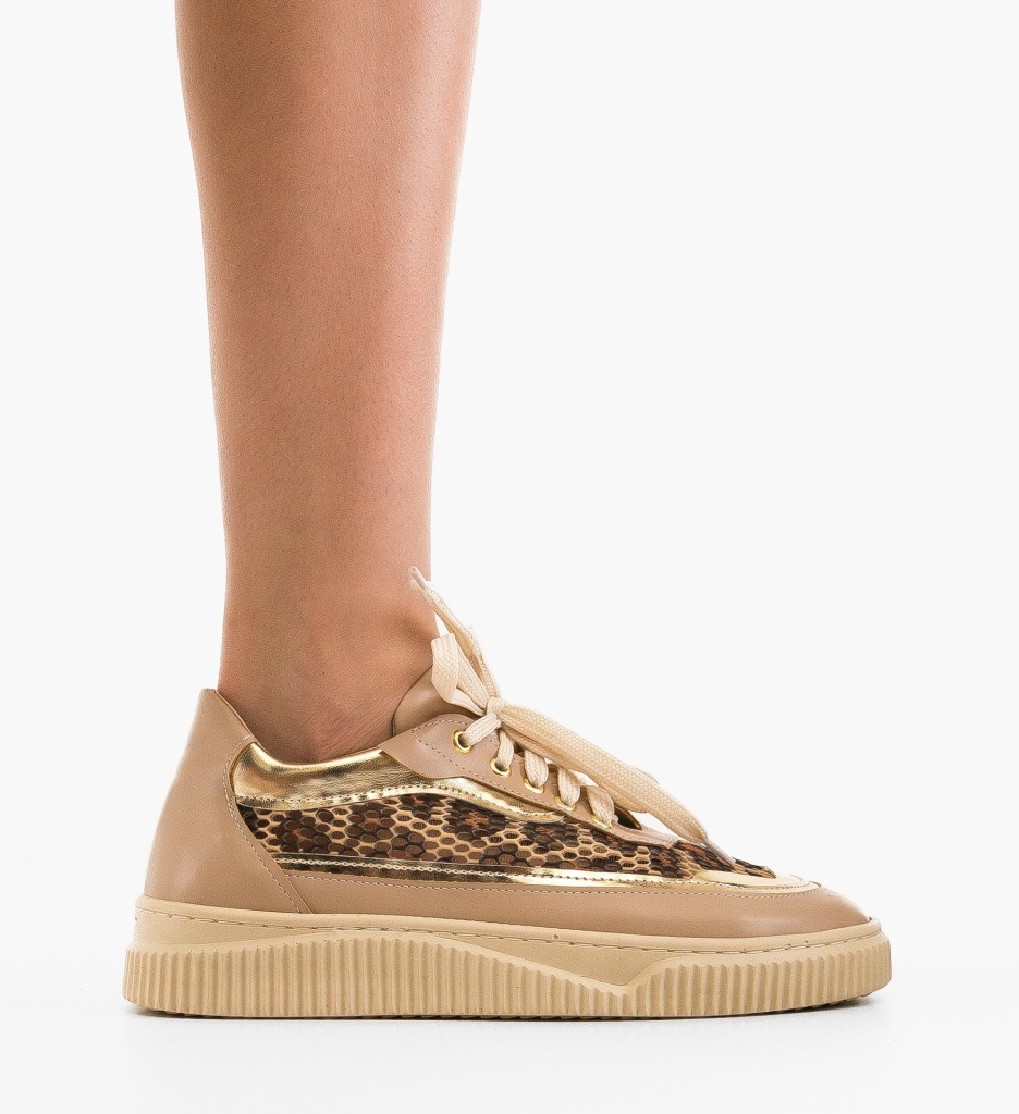 Sneakers Dama Fleralis Nude | Confort & Stil - imagine 6