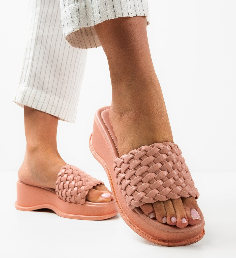 Sandale Platforme Roz pentru Dama - Stil Modern - imagine 4