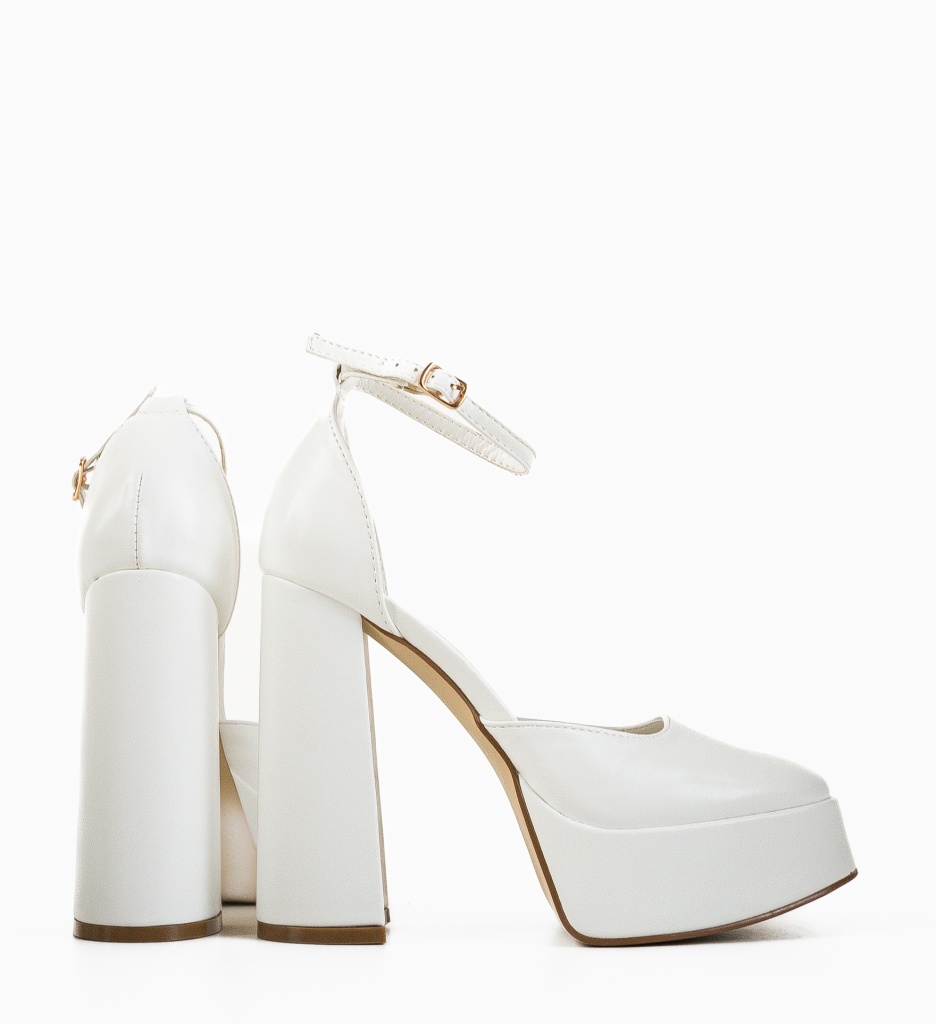 Pantofi Dama Reuben Albi cu Toc Elegant - imagine 6