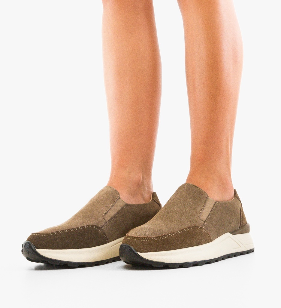 Pantofi Casual Dama Derina Khaki - Confort & Stil - imagine 2