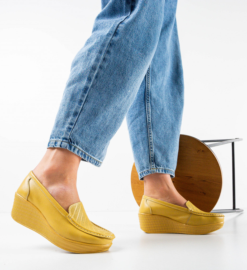 Pantofi Ely Galbeni | Confort Casual - imagine 2