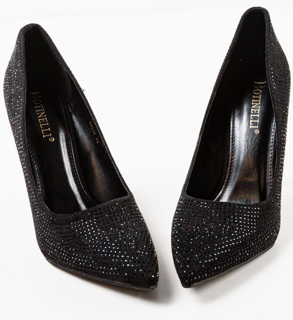 Pantofi Eleganti cu Toc Geanyt Negri - imagine 3