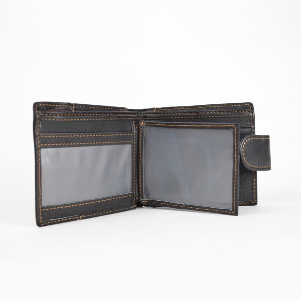 Portofel Oem Edward Piele Naturala - Negru, Elegant - imagine 6