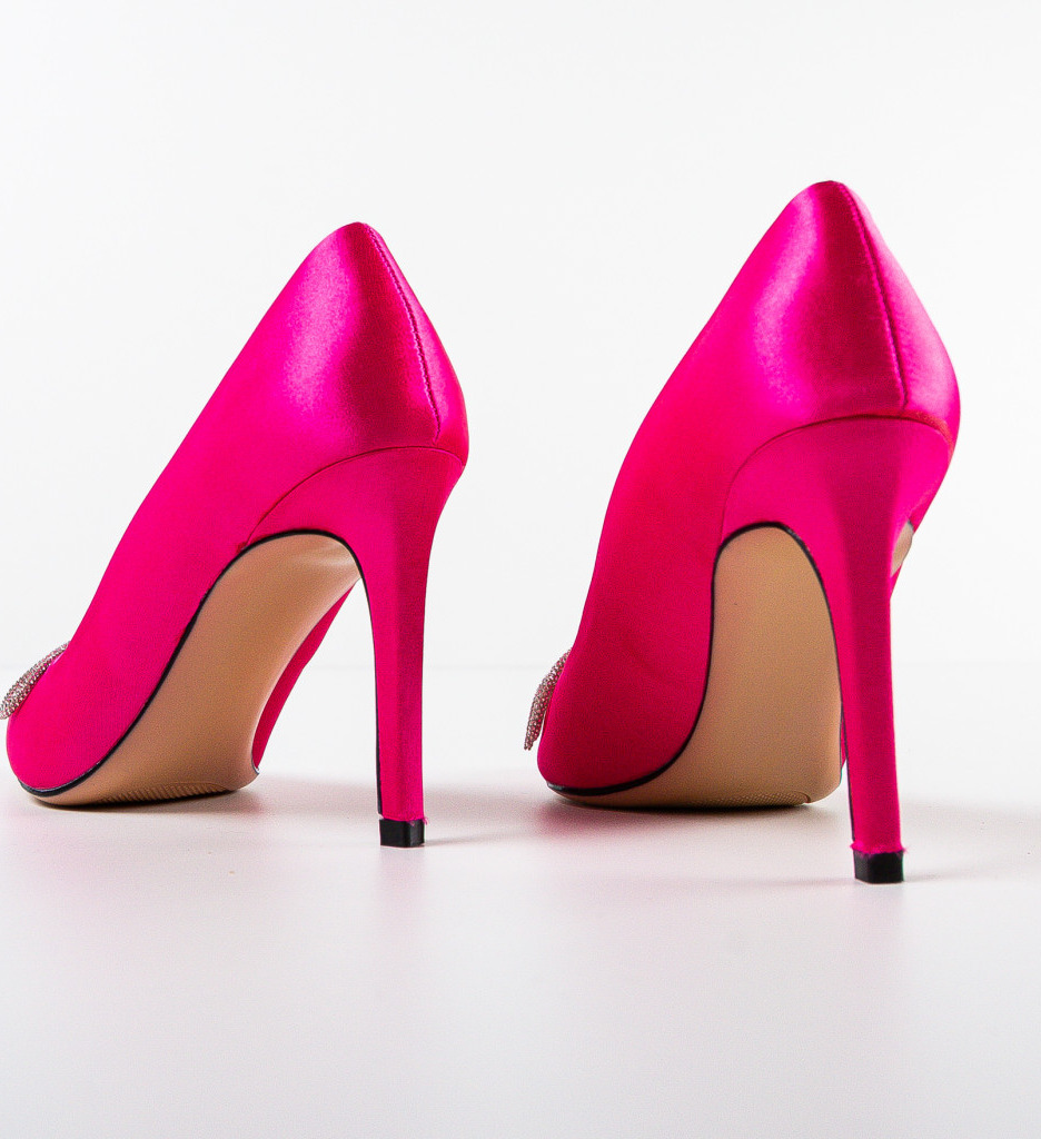 Pantofi Dama Fuchsia cu Toc Eleganți - imagine 7