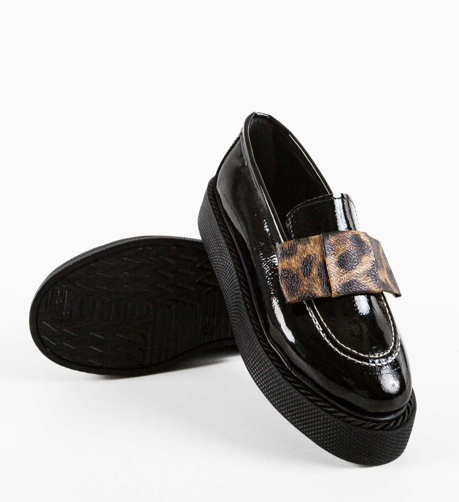 Pantofi Casual Vultis Negri - Confort Stil - imagine 8