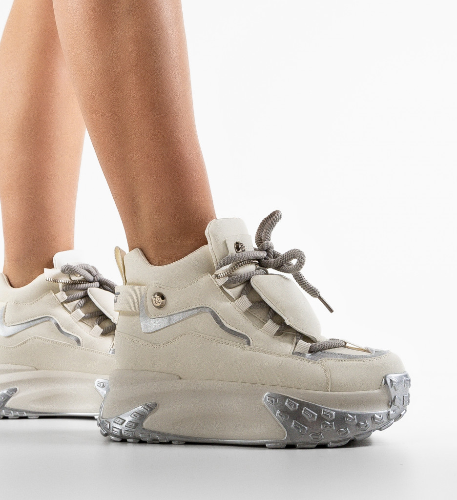 Sneakers Dama Myzor Albi | Stil și Confort - imagine 3