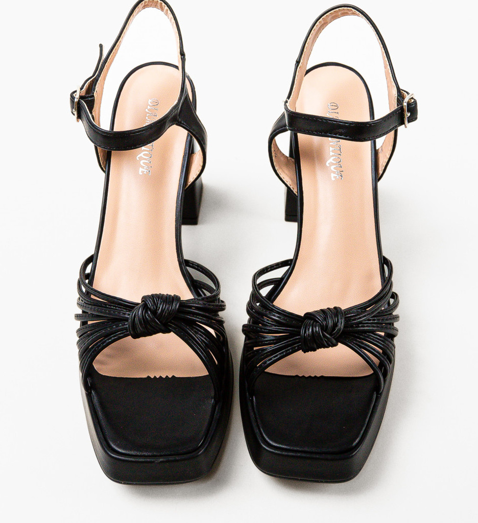 Sandale Reed Negre cu Toc Elegante - imagine 7