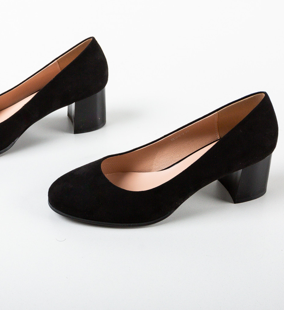 Pantofi Dama Mined Negri cu Toc Eleganți - imagine 5