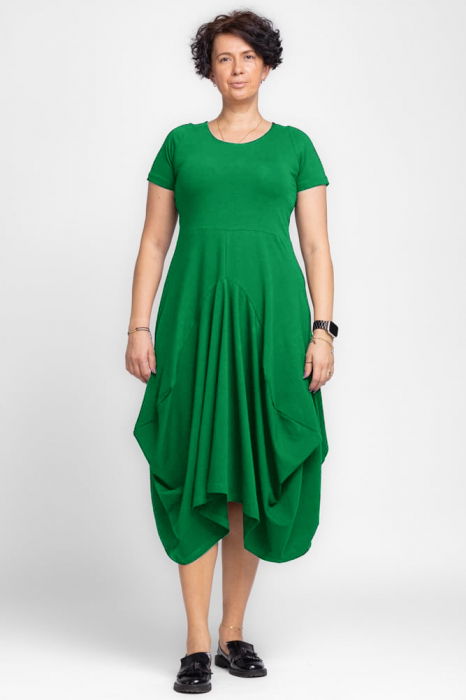 Rochie Tricot Bumbac Verde Pierino | Asimetric
