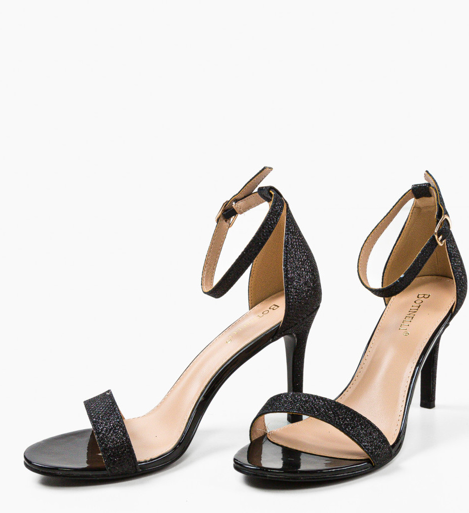 Sandale cu Toc Negre Elegante - Design Modern - imagine 6