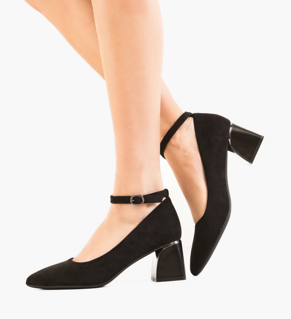 Pantofi Sakre Negri Eleganți cu Toc Înalt - imagine 4