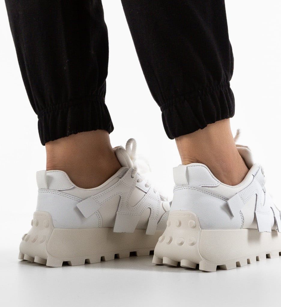 Sneakers Dama Broskmas Albi | Confort & Stil - imagine 4